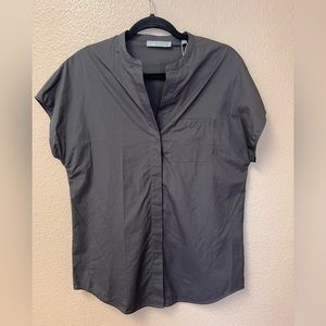 Vince NWT Popover 100% Cotton Blouse in Charcoal Size XS